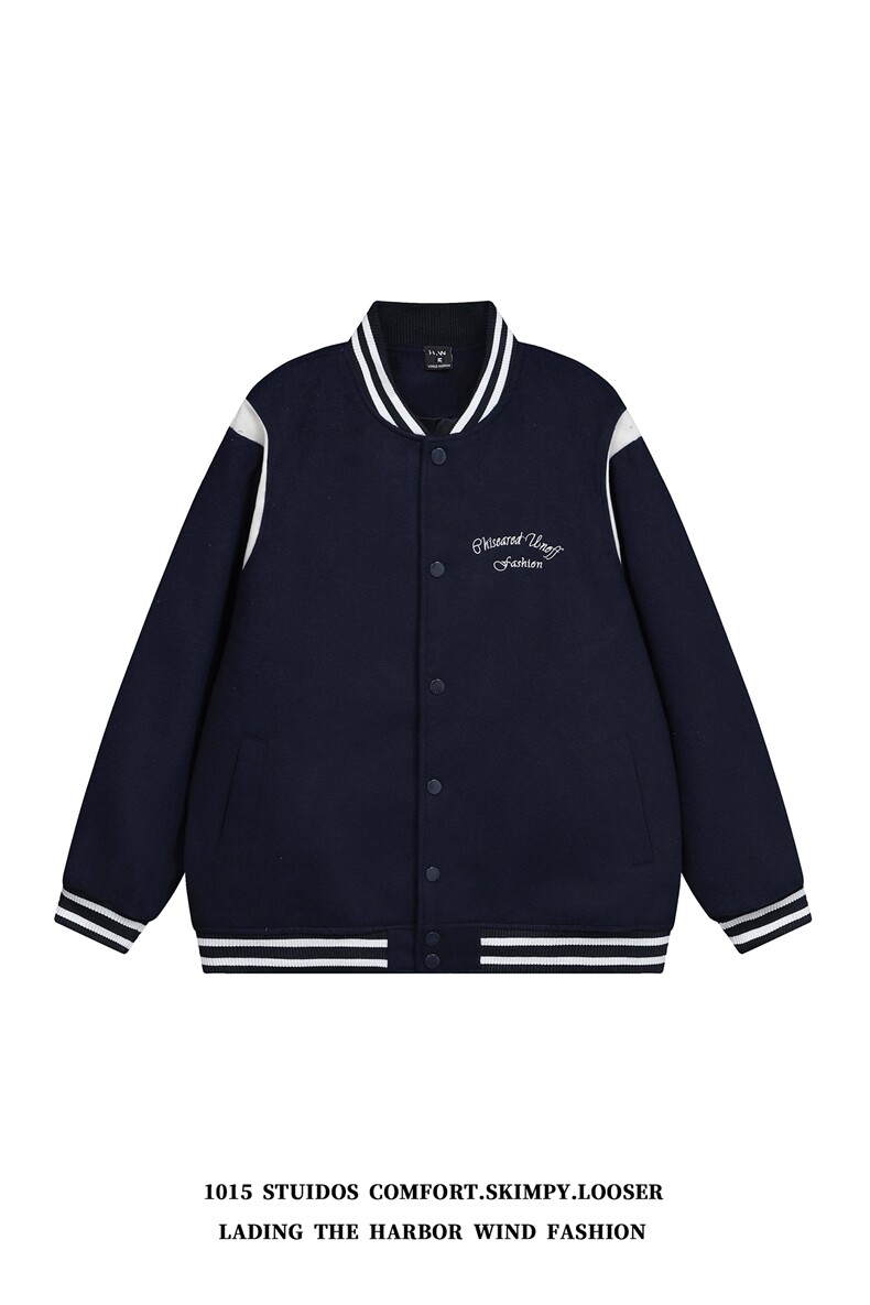 （数据款）美式毛呢棒球服潮牌字母刺绣夹克外套1015-JK113-P125,男装夹克,四季星座1015
