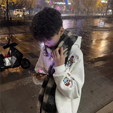 美式潮流复古刺绣重磅双纽扣连帽卫衣男秋冬2025休闲外套，女装短外套，星座601-1