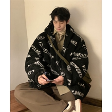 1港风定制LOGO羊羔毛棉衣大码M-5XL连帽棉衣外套男78710P105控148，男装棉衣，星座226-2