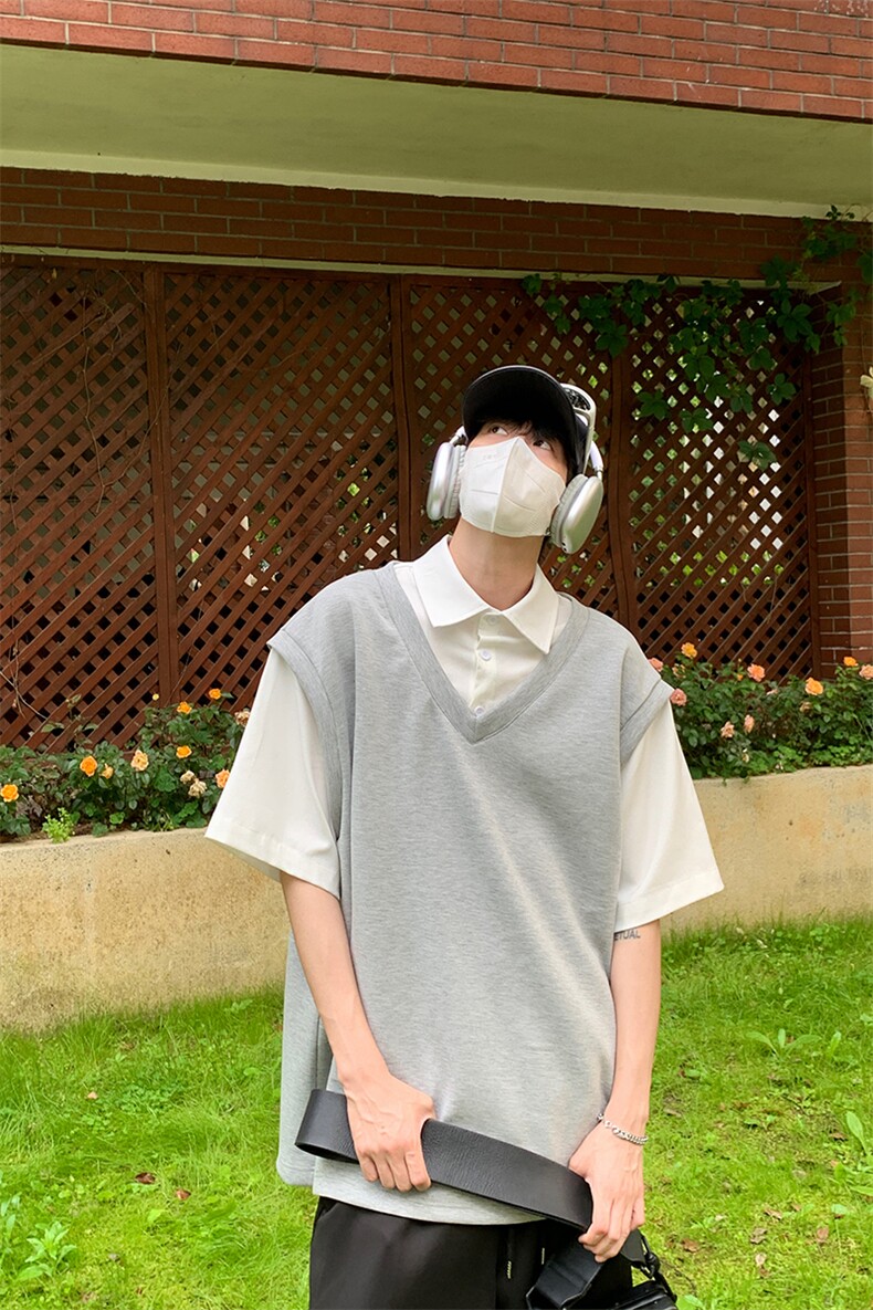 特P45无差价夏季新款假两件百搭休闲短袖衬衫-HC2271港风,男装衬衫,电商A003