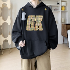 华棉春秋内景重磅落肩宽松连帽卫衣男大码百搭WY00676/P45加绒P50，男装卫衣，电商B316