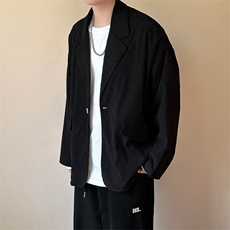 现货-春季新品潮牌设计感西装外套宽松痞帅休闲西服-AZ2430-P95，男装西服，电商A351