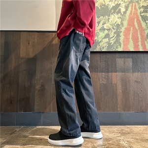 K1223-p35-控58 oversize cleanfit牛仔裤褶皱直筒裤老爹裤长裤图片