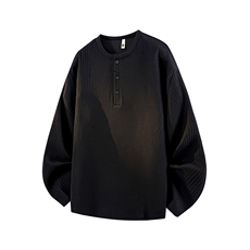 亨利领长袖T港风宽松大码打底衫CH58-特P25无差价，男装卫衣，星座214-3