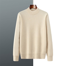 2025年秋季长袖青春流行半高领半高领男士羊绒衫，男装羊绒套衫，羿纯羊绒