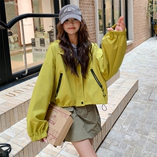 2C085-Q023P150新款派克服冲锋衣外套控228面料已下，女装短外套，2C085