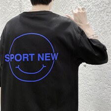 夏季短袖t恤男港风潮流时尚笑脸t恤A210-A8307-P25，男装T恤，星座210-3