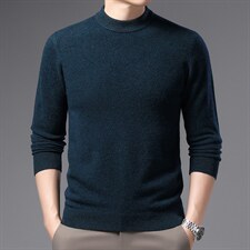 休闲商务纯色毛线衣中年男厚纯毛衣爸爸装保暖线衣XXXX6815-P150,男装针织衫/毛衣,电商B212（原钱塘6029）