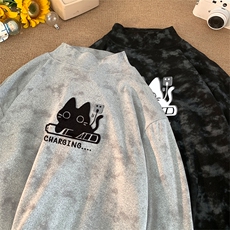 260克重磅扎染德绒半高领打底衫【有货】C403A-DR25381ZR-P25，男装T恤，电商C403A