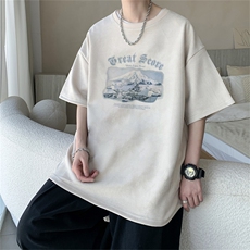 2024夏季新款麂皮绒圆领短袖T恤RT434-特P19控38，男装T恤，电商B370