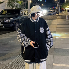 JK809P65港风拼接棒球服百搭休闲宽松夹克外套男，男装夹克，星座1204-3