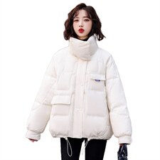 2021年冬季加厚常规立领简约休闲时尚羽绒服ins女，女装羽绒服，韩蜜菓