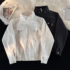 设计感宽肩立领飞行夹克春秋男女休闲长袖上衣机车外套HH7618P94，女鞋休闲鞋，星座1013-5