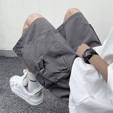 美式复古多口袋工装短裤男夏季高街vibe潮牌宽松阔腿休闲五分中裤，男装休闲裤，星座601-2