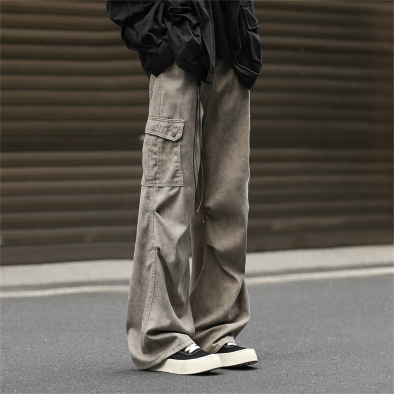 903-AK08-特P60【S-3XL】美拉德复古卡其沙色工装裤!现货！1,男装休闲裤,星座903