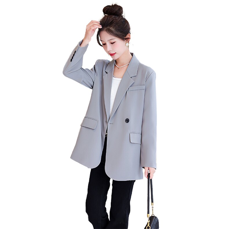 2024年春季韩版简约时尚宽松纯色西装小外套上衣,女装西装,辉之琳