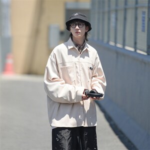 C6085/P40秋装City boy水洗灯芯绒衬衫男长袖衬衣大松外套上衣男图片