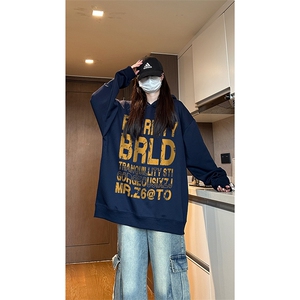 现货已做版权 美式复古斑驳字母连帽重磅卫衣男女 WY23-P50 控78图片