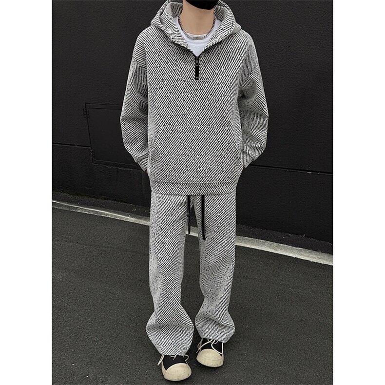 特批P90无差价秋季高级感雪尼尔雪尼尔小香风粗花中性套装TZ5141，男装休闲套装，电商A001-1