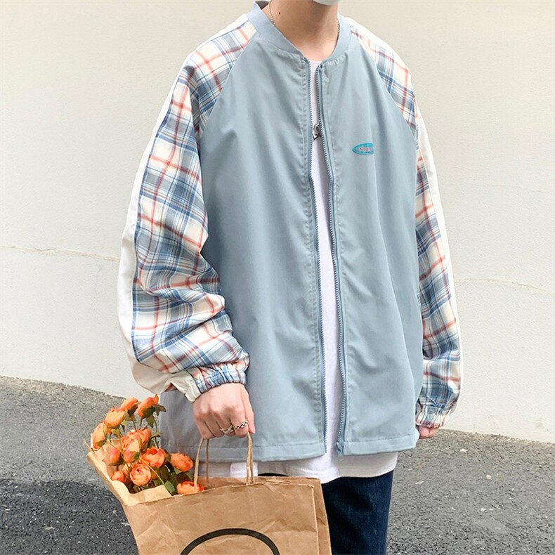 潮流夹克潮男春季棒球领夹克JK426P55图片