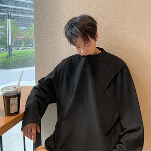 W71高质量300克长袖T恤 灰色 黑色M到3XL 自家图图片