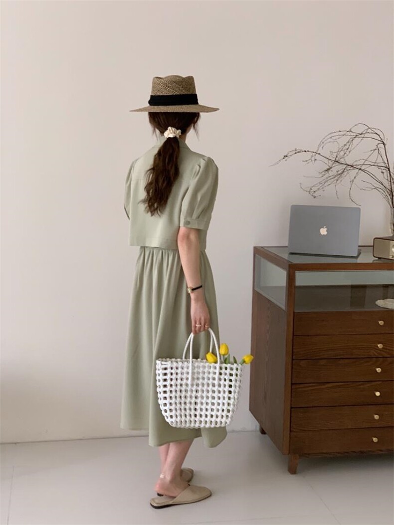 夏装新款两件套套装裙，女装职业装，佳其