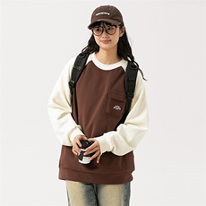2026春季新款男装日系潮牌宽松拼色卫衣开衫休闲外套WY572-F76，女装短外套，电商A101（原外27）