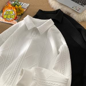 薄款改加绒抖音银狐绒加绒大码卫衣男W5022J加绒-特P48控78图片
