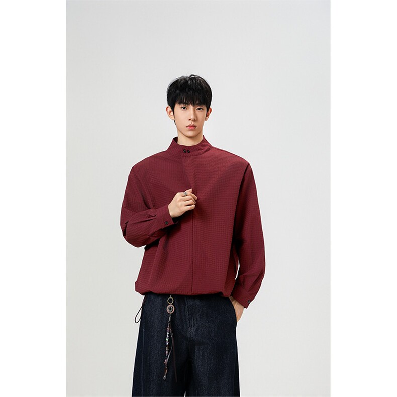 时尚立领棒球服衬衫韩版户外宽松抽绳防晒外套衬衫男冲锋衣P42,男装防晒衣,电商B319