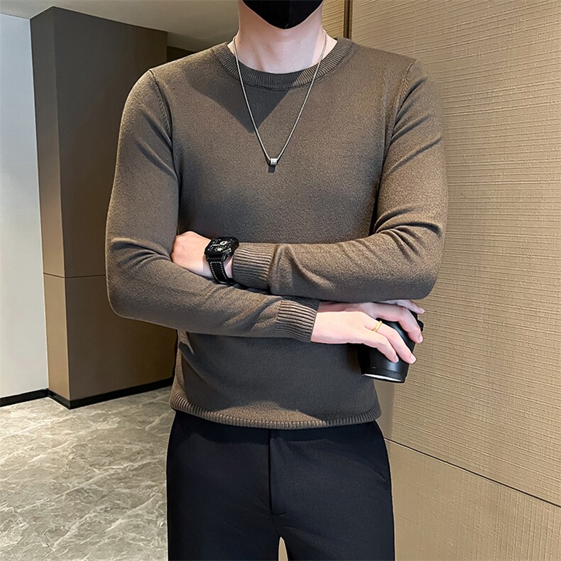 店主风小伙秋冬男纯色圆领套头针织长袖毛衣男士301A-1/M63/P38,男装针织衫/毛衣,星座301A-1