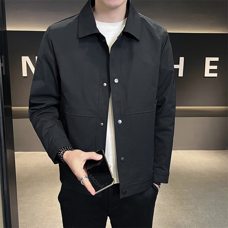 WT1906-P75秋季翻领夹克男士简约上班潮流休闲衬衫领外套，男装夹克，星座703-1