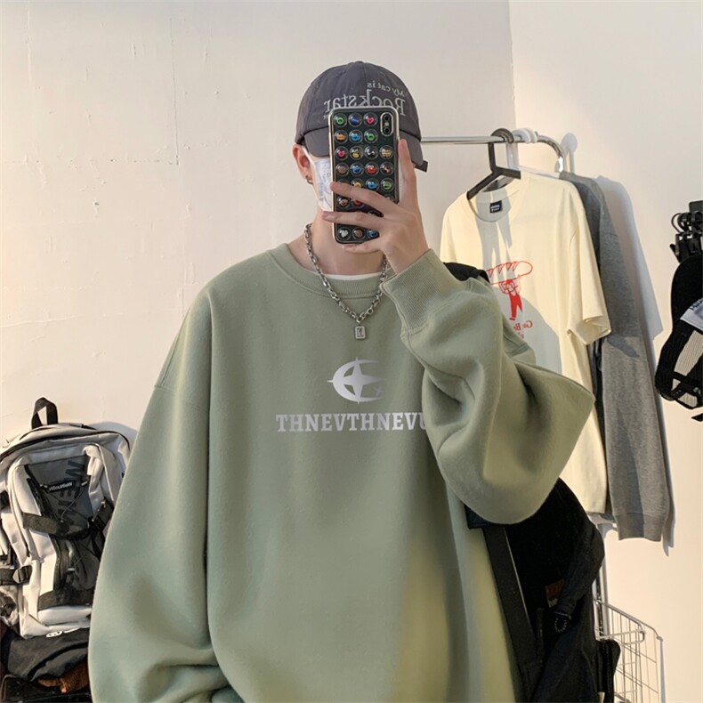 ！ 圆领卫衣男装港风长袖T恤男外套男WY164-P28图片