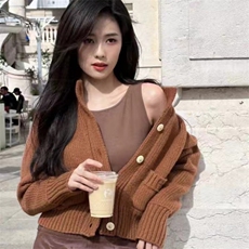 白鹿同款重工加厚羊毛开衫显瘦百搭时尚外套，女装羊毛衫，泰沅羊绒