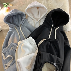 8XL-M羊羔绒卫衣套装男裤子两件套加肥加大码TZ301-P120控148，男装休闲套装，电商D206-1