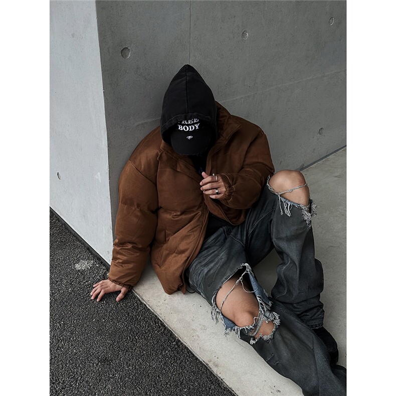 24秋冬新款潮麂皮绒立领纯色保暖棉衣外套Y81-P108图片