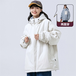 冬季新款羊羔绒加厚棉衣双面穿港风宽松连帽时尚百搭MY9300-1P110图片