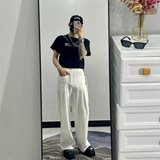 潮男ins纯色潮流西裤青春流行原宿新款宽松型夏季JXK30-P48，男装西裤，星座1109-3