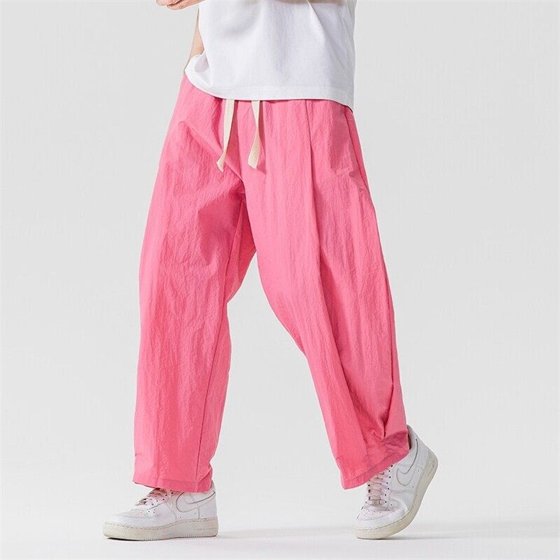 胖胖哥美式潮牌褶皱设计感阔腿休闲裤男秋季新款大码宽松百搭长裤，男装工装外套，钱塘713