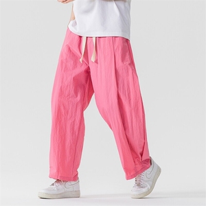 胖胖哥美式潮牌褶皱设计感阔腿休闲裤男秋季新款大码宽松百搭长裤,男装工装外套,钱塘713