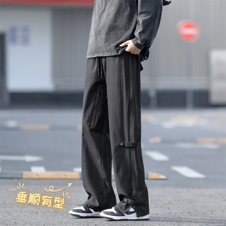 港风机能冲锋裤户外百搭高街拖地裤K710常规特批39加绒特批43,男装休闲裤,星座718-1