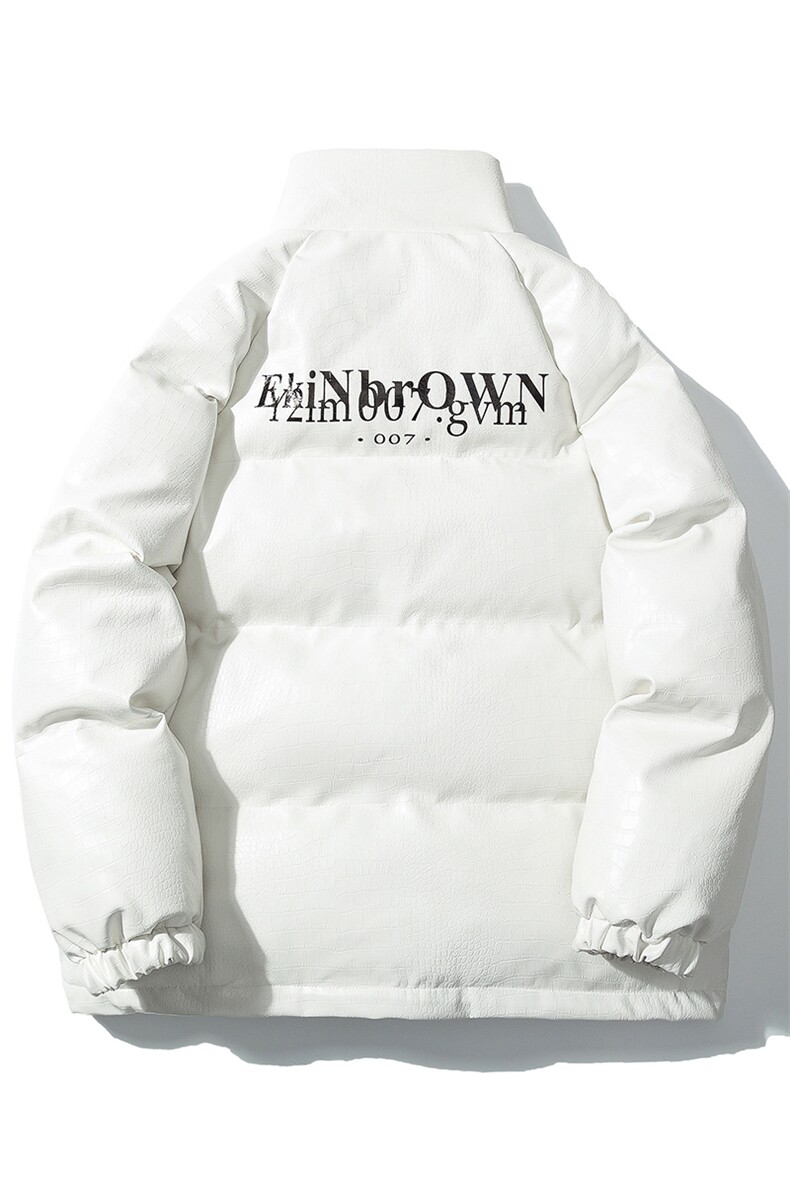 1白底鳄鱼纹手塞棉大码M-5XL夹克PU皮棉服外套男8507P120控158,男装夹克,星座226-2