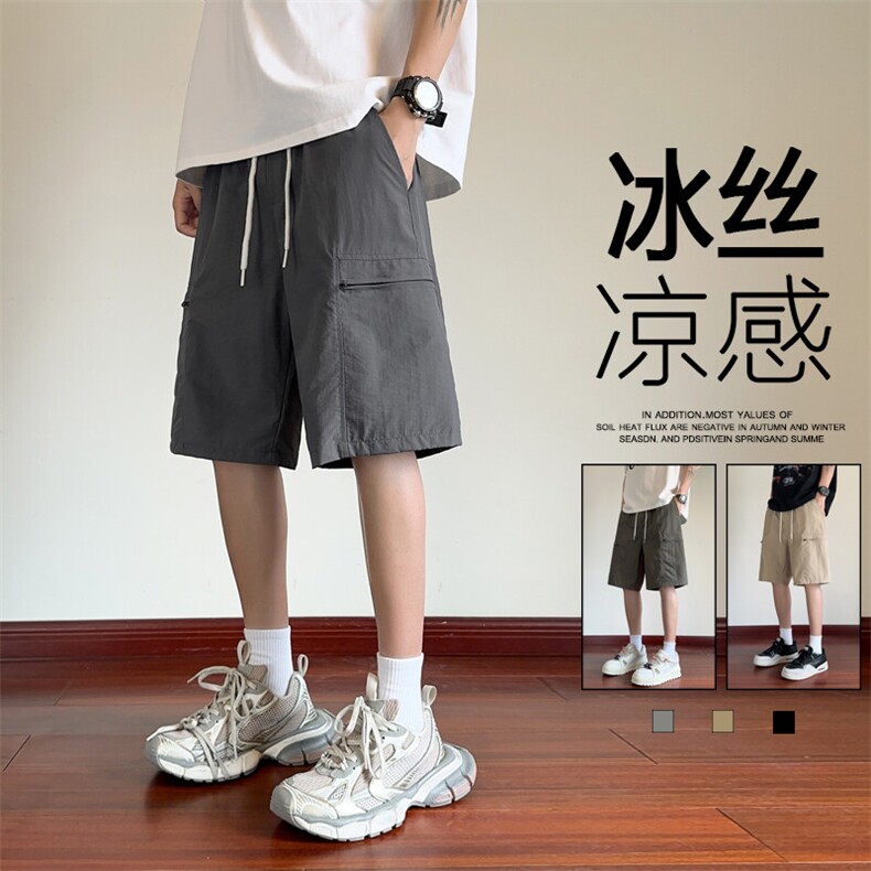 ！2025夏季新款男士冰丝短裤速干工装五分裤DK322特P28图片