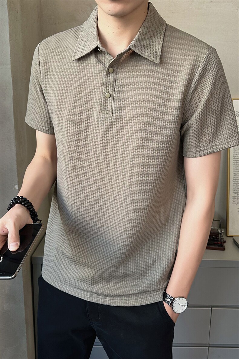 翻领polo衫男短袖2025夏季新款冰丝透气打底衫t恤男C317-1832-50,男装T恤,电商C317