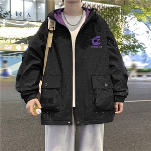 满天星外套男潮牌连帽夹克2026新款秋季工装冲锋衣 A436-W113-P68图片