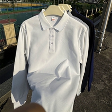 CP02男士长袖纯色POLO衫大码男女团队可定制印花秋T恤学生青少年，男装T恤，星座115A-1
