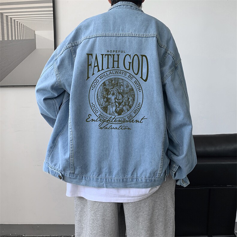 牛仔夹克男大码牛仔外套男茄克 NJ77388-P60图片