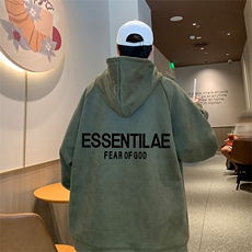 港风抖音直播得物品质宽松麂皮绒连帽卫衣W6037P48，男装卫衣，电商C408-1(原B339-1)