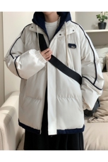 棉服男冬季港风假两件连帽休闲宽松学生棉服MD8888-P90(抖音勿上，男装棉衣，星座214-3