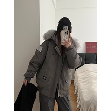 美式工装加厚毛领派克服男女秋冬宽松连帽棉服外套潮MY4133-p102，男装棉衣，星座1008