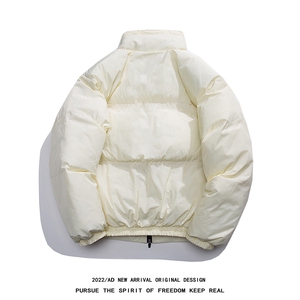 白底白鸭绒冬季潮流字母加厚保暖立领羽绒服外套YR233P195控258,搭配穿法推荐男图片